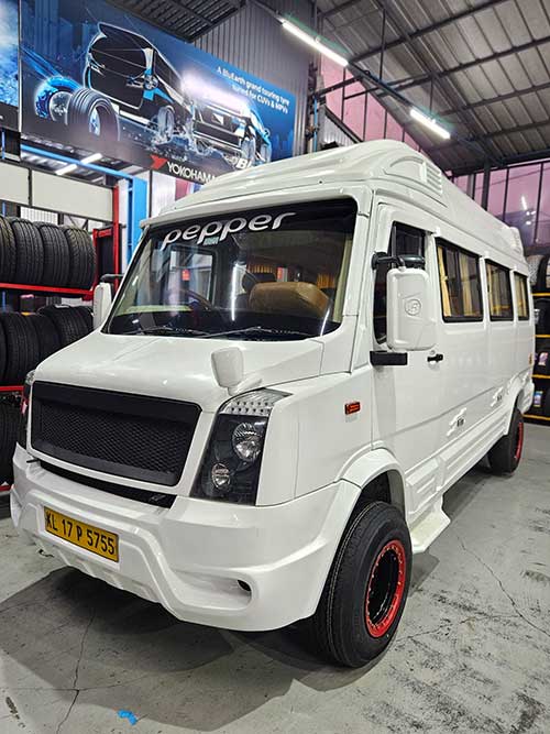 traveller bus price 17 seater on rent, 17 seater bus rate per km